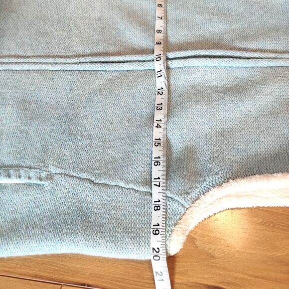 L.L. Bean Women’s Size M Lambs Wool Sweater Vest Sherpa Lined Full Zip Blue - Picture 9 of 11